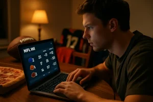 Kalshi NFL Volume analysis shown through football market charts and trading screens