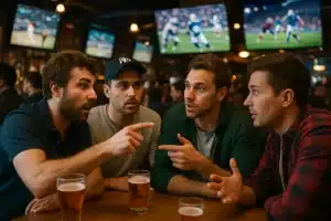 New York Mobile Sportsbooks market board with football data and wagering volume charts